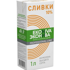 Сливки ультрапастеризованные Professional Line Эконива 10% 1000 мл TBA SlimCap